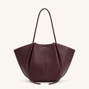 Nala Wide Tote Bag - Deep Burgundy