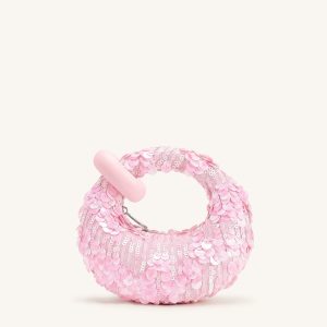 Abacus Sequin Mini Top Handle Bag - Pink