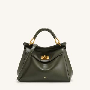 Lucia Classic Top Handle Bag - Dark Olive Green