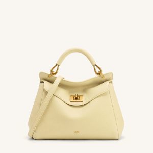 Lucia Classic Top Handle Bag - Light Yellow