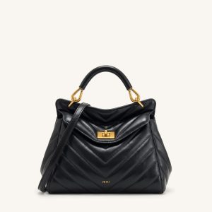 Lucia Classic Top Handle Bag - Jet Black