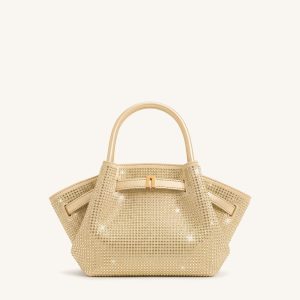 Hana Mini Artificial Crystal Tote Bag - Champagne