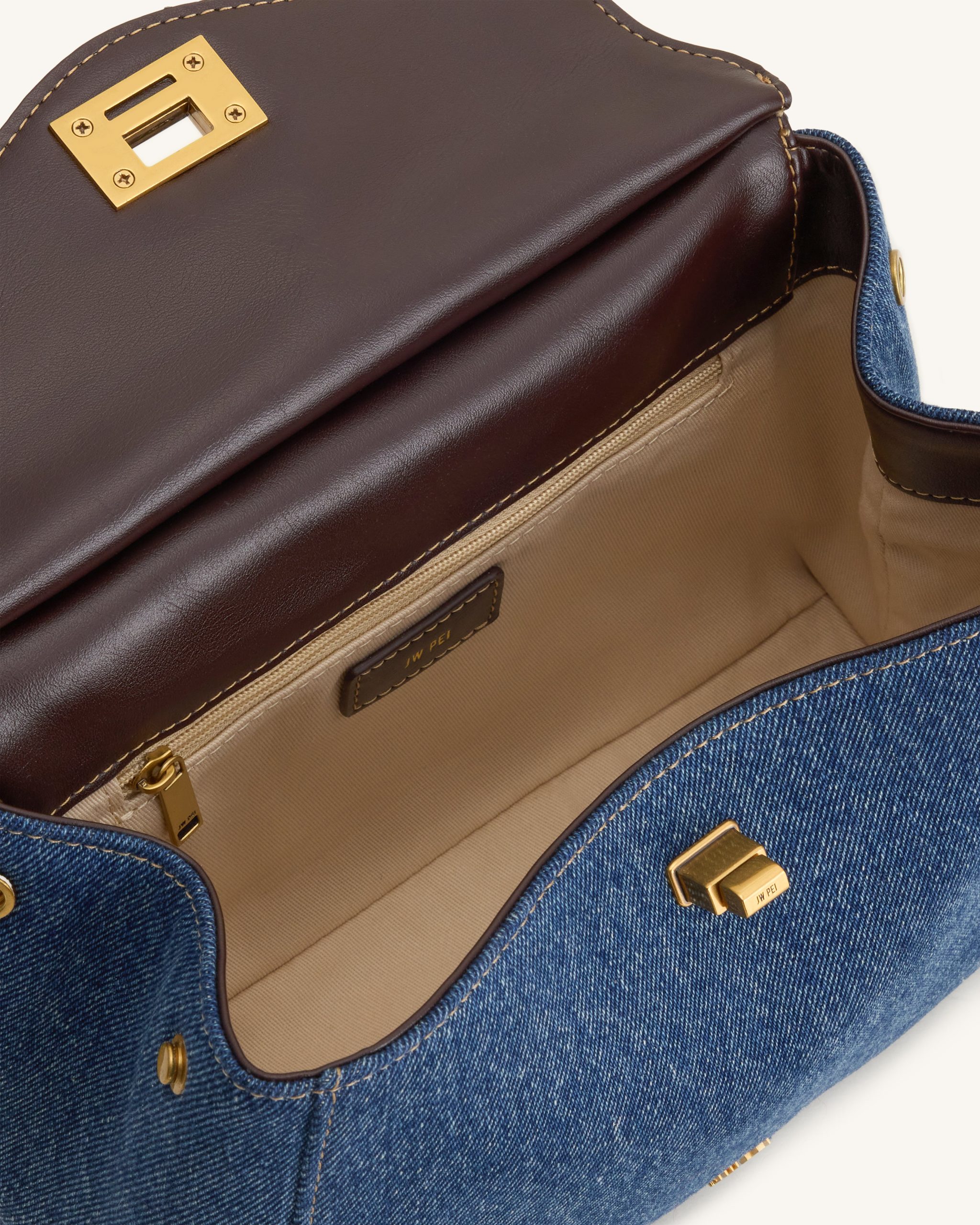 Lucia Classic Handbag - Blue Denim - Image 4
