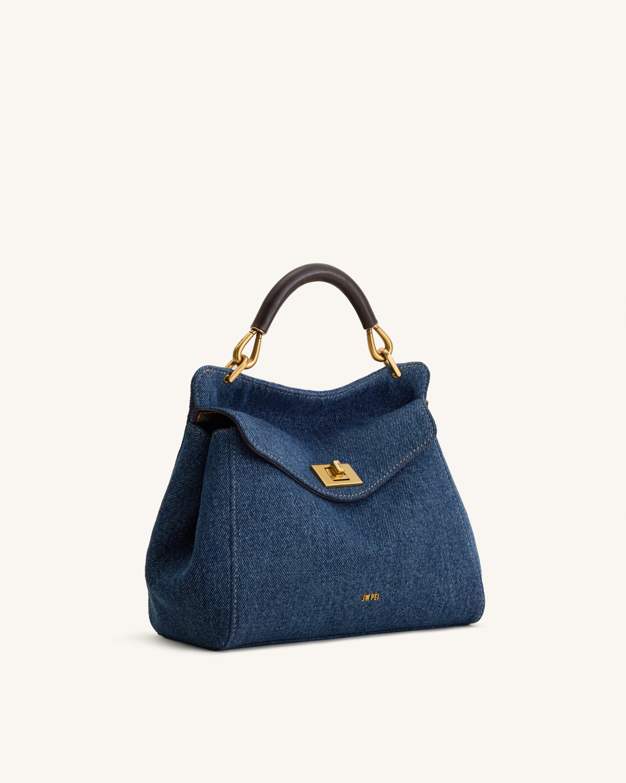 Lucia Classic Handbag - Blue Denim - Image 2