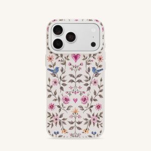Vintage Romance Floral Bird Phone Case - White