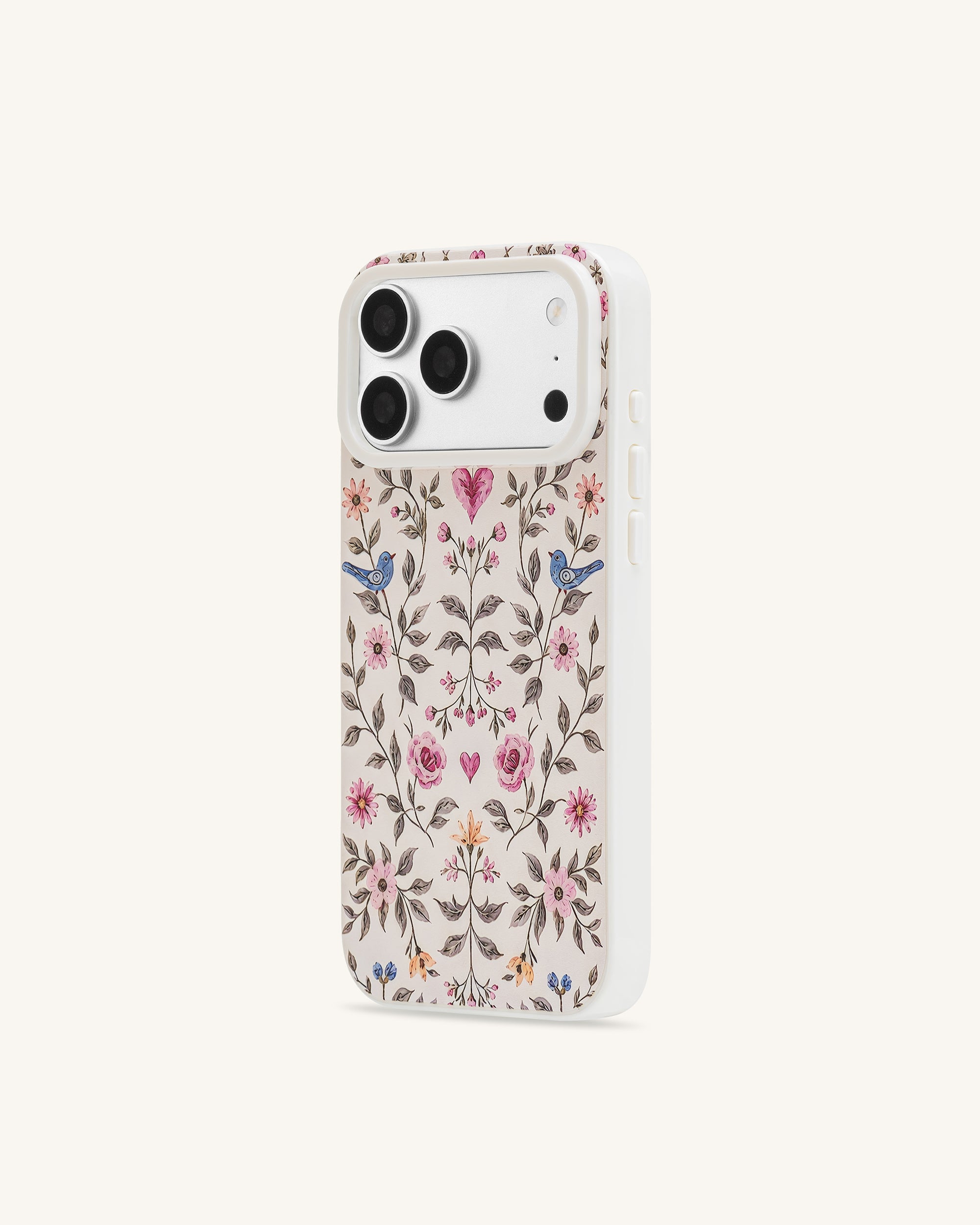 Vintage Romance Floral Bird Phone Case - White - Image 2