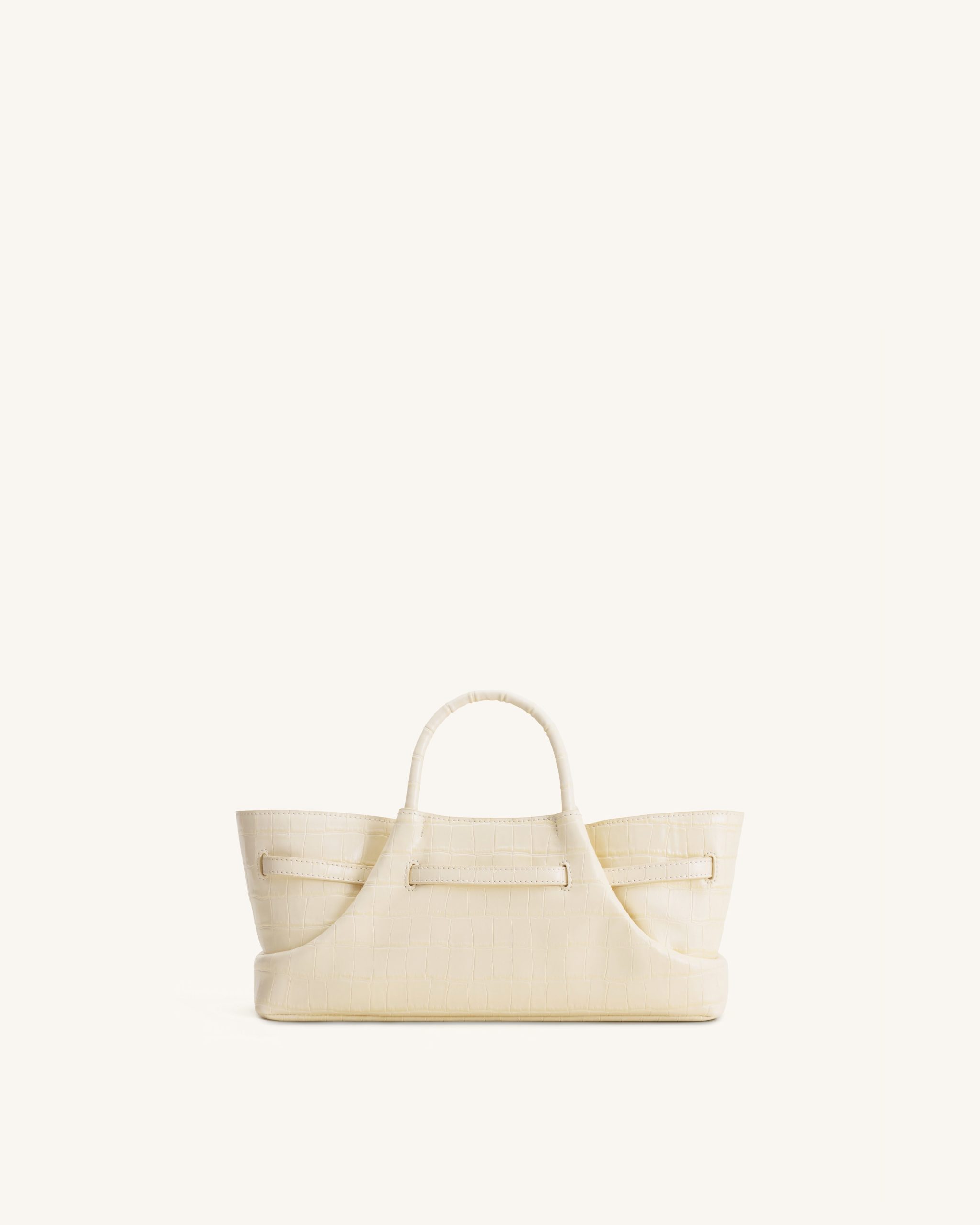 Maeve Dachshund Metal Charm Tote Bag - Ivory Croc - Image 5