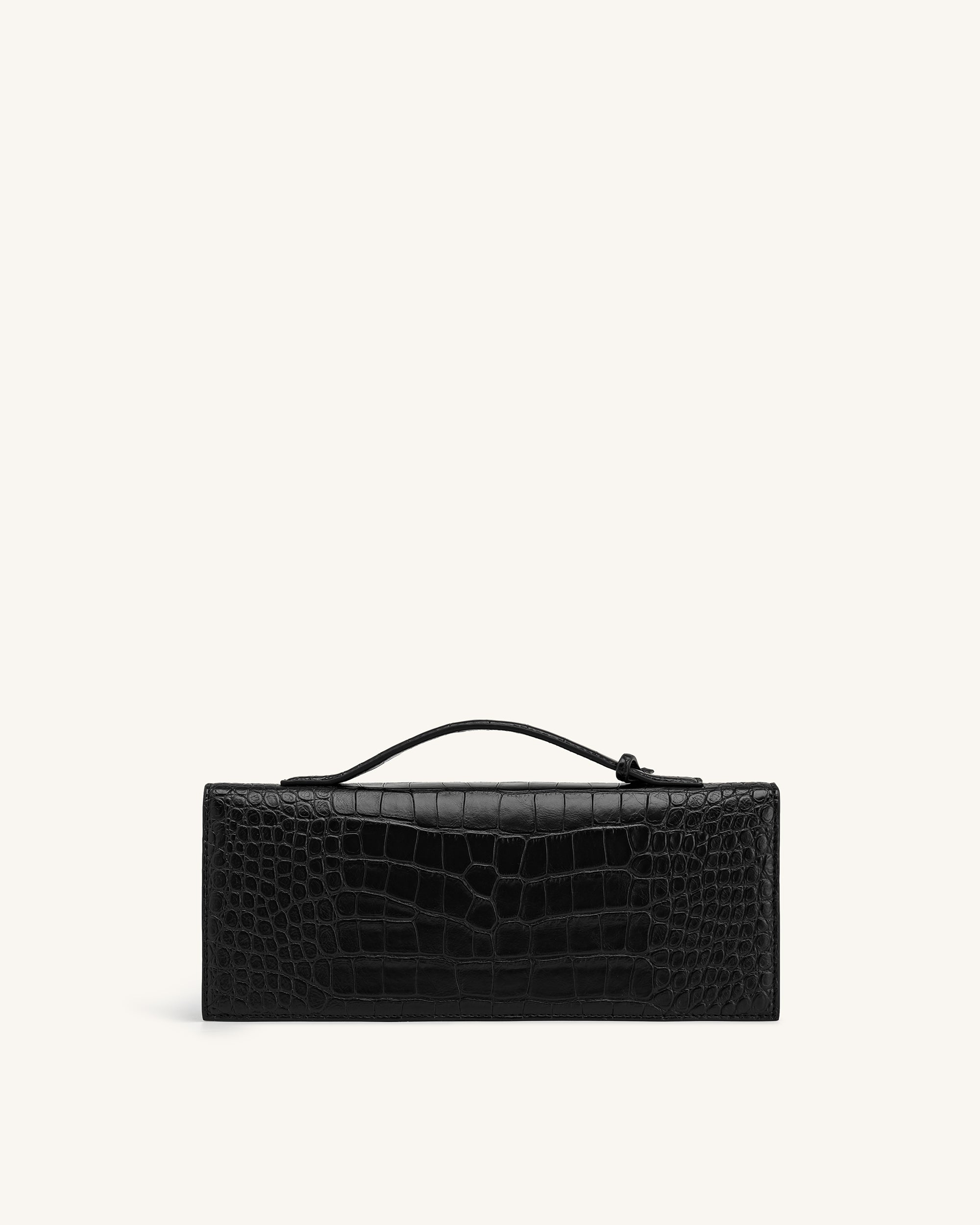 Celeste Envelope Top Handle Bag - Black Croc - Image 3