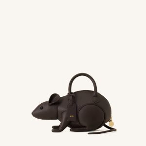 Mia Mouse Top Handle Bag - Dark Brown