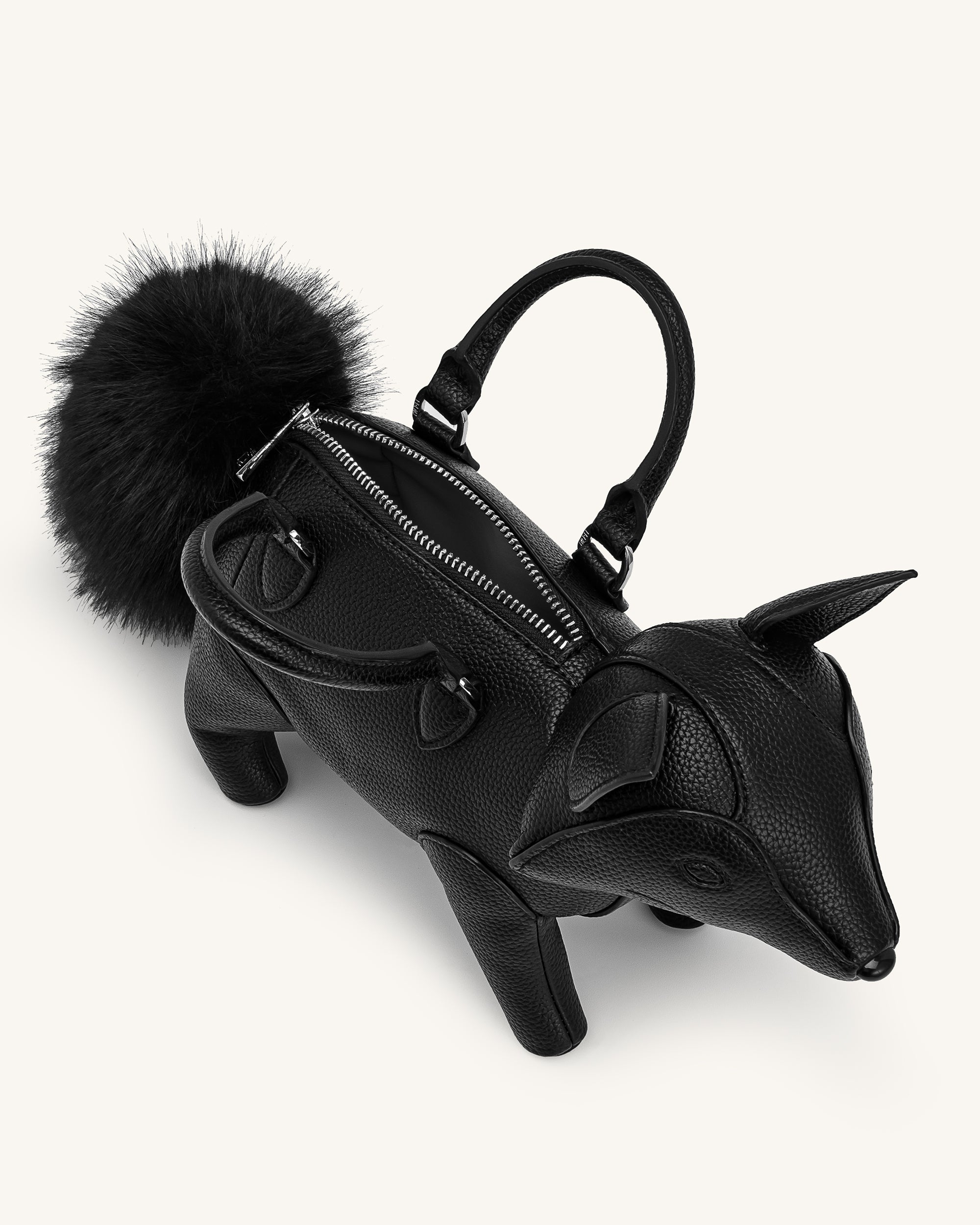Kai Fox Shaped Top Handle Bag - Black - Image 4