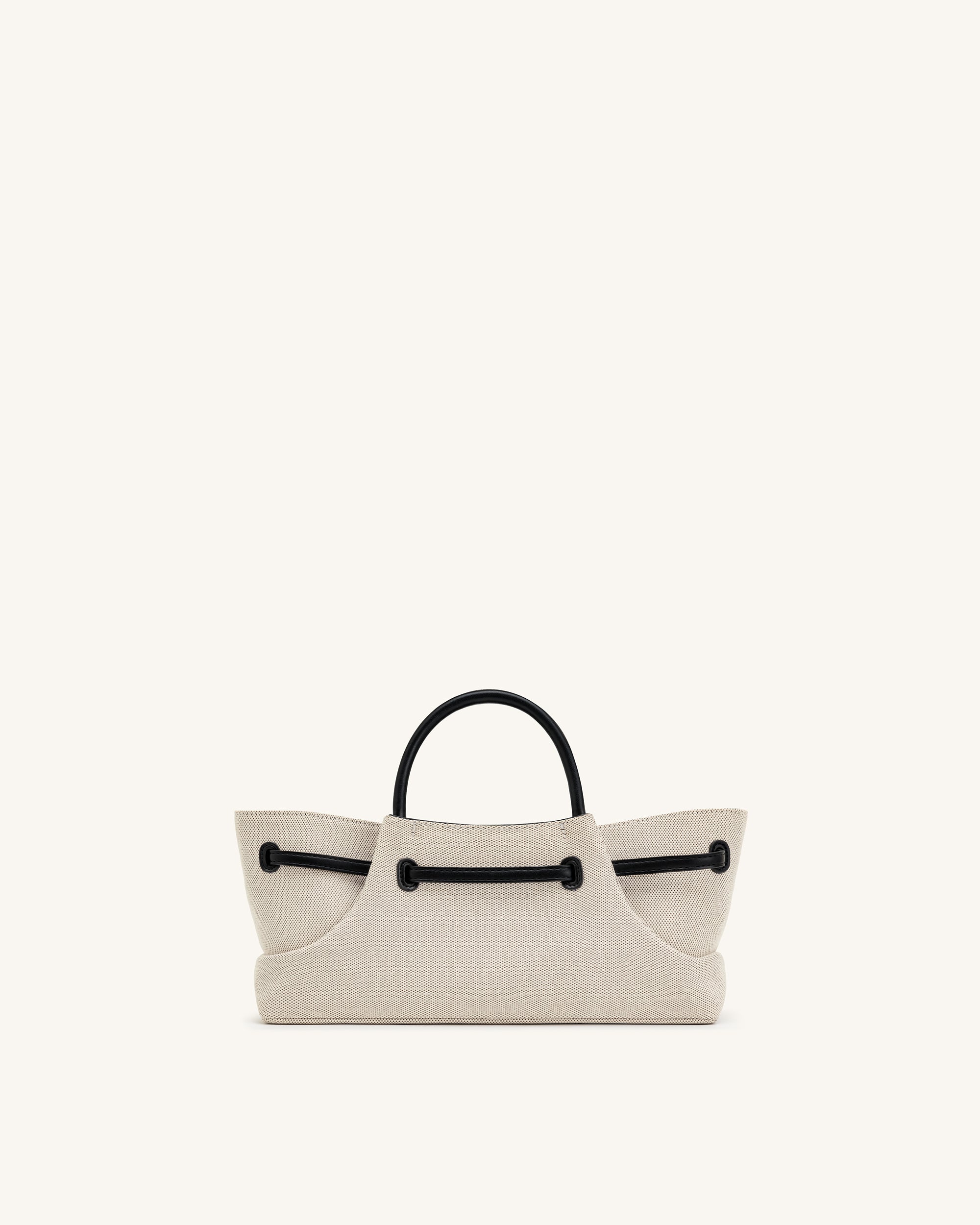 Maeve Dachshund Metal Charm Tote Bag - Black Canvasa - Image 4