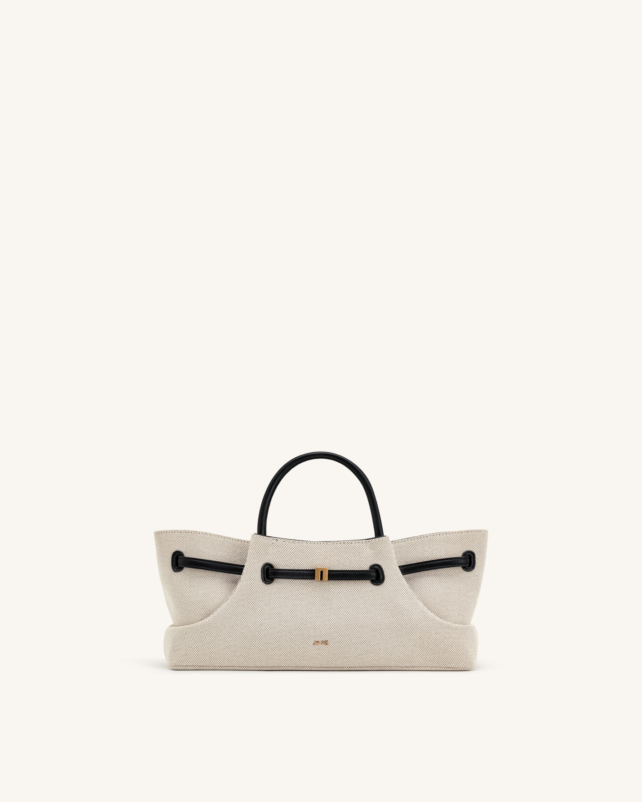 Maeve Dachshund Metal Charm Tote Bag - Black Canvasa - Image 2