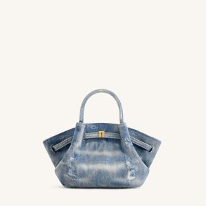 Hana Mini Denim Tote Bag - Blue