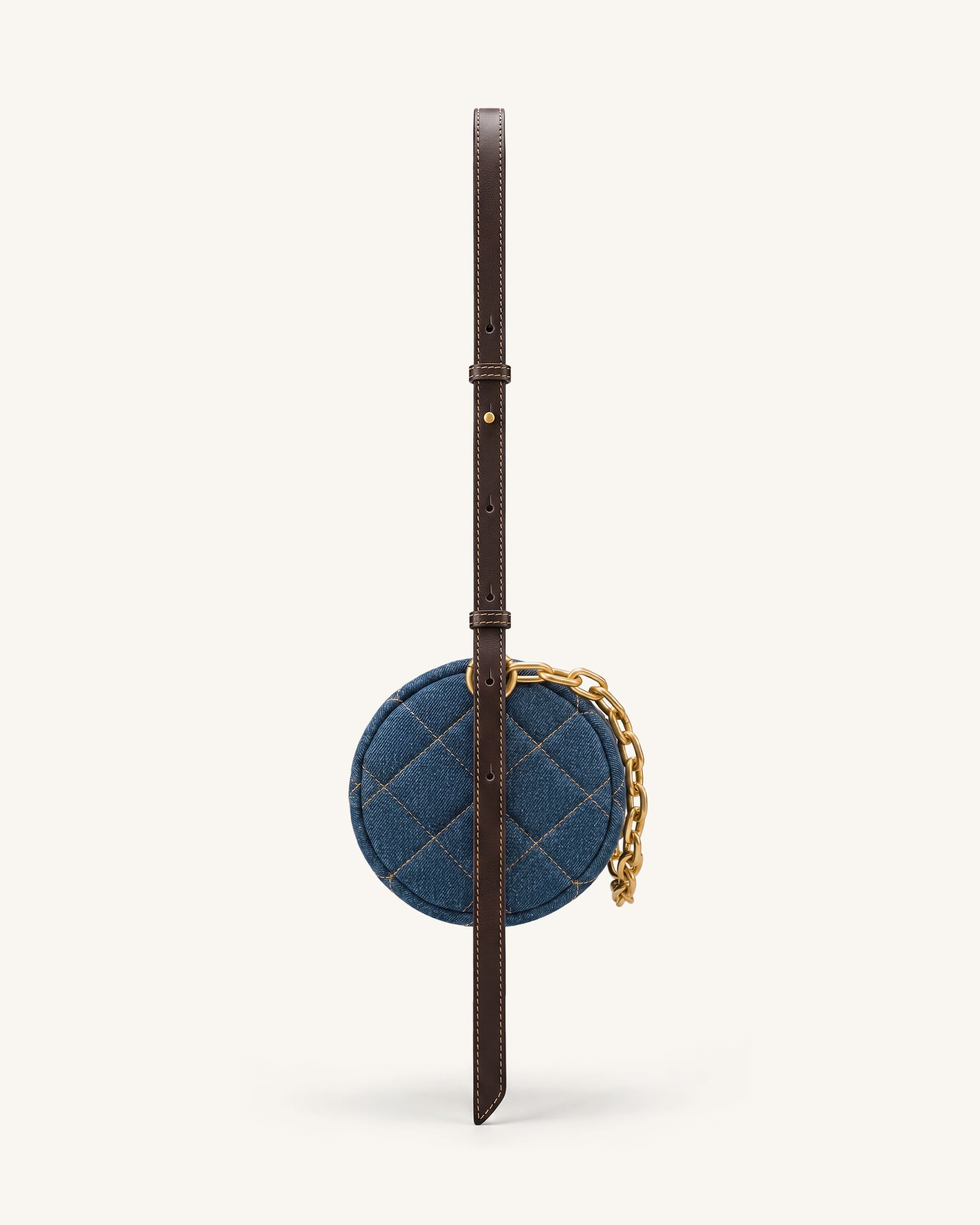 Lucienne Dachshund Quilted Chain Shoulder Bag - Blue Denim - Image 2