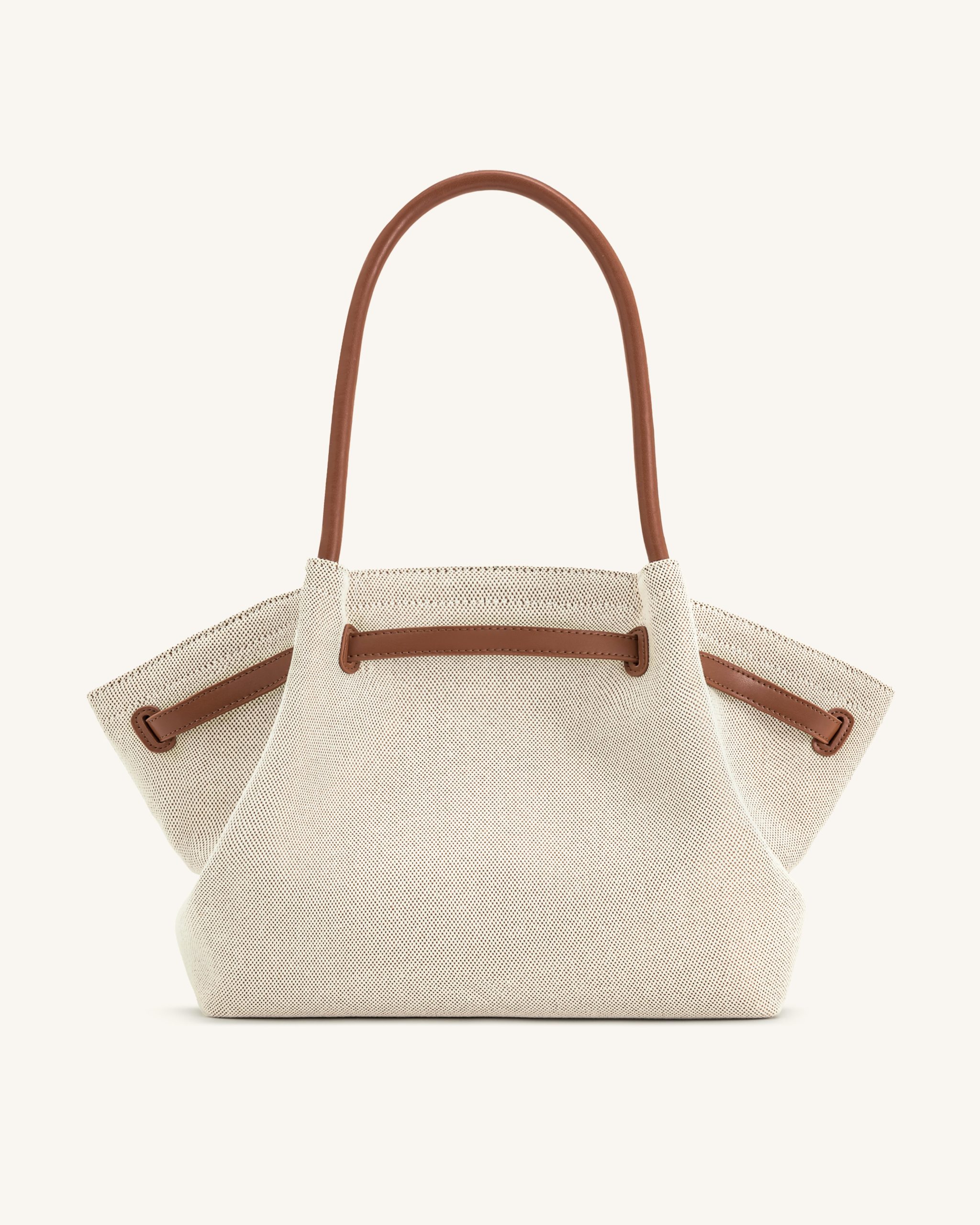 Hana Large Tote Bag - Brown Canvas - Image 4