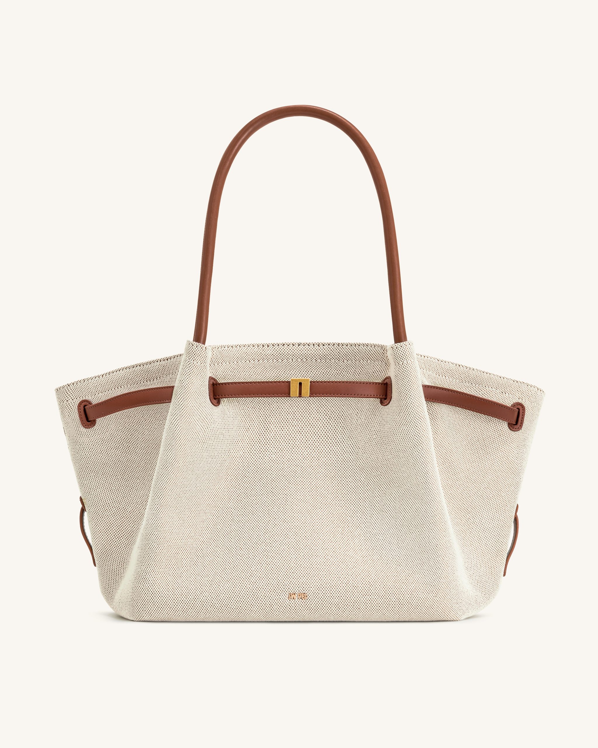 Hana Large Tote Bag - Brown Canvas - Image 2