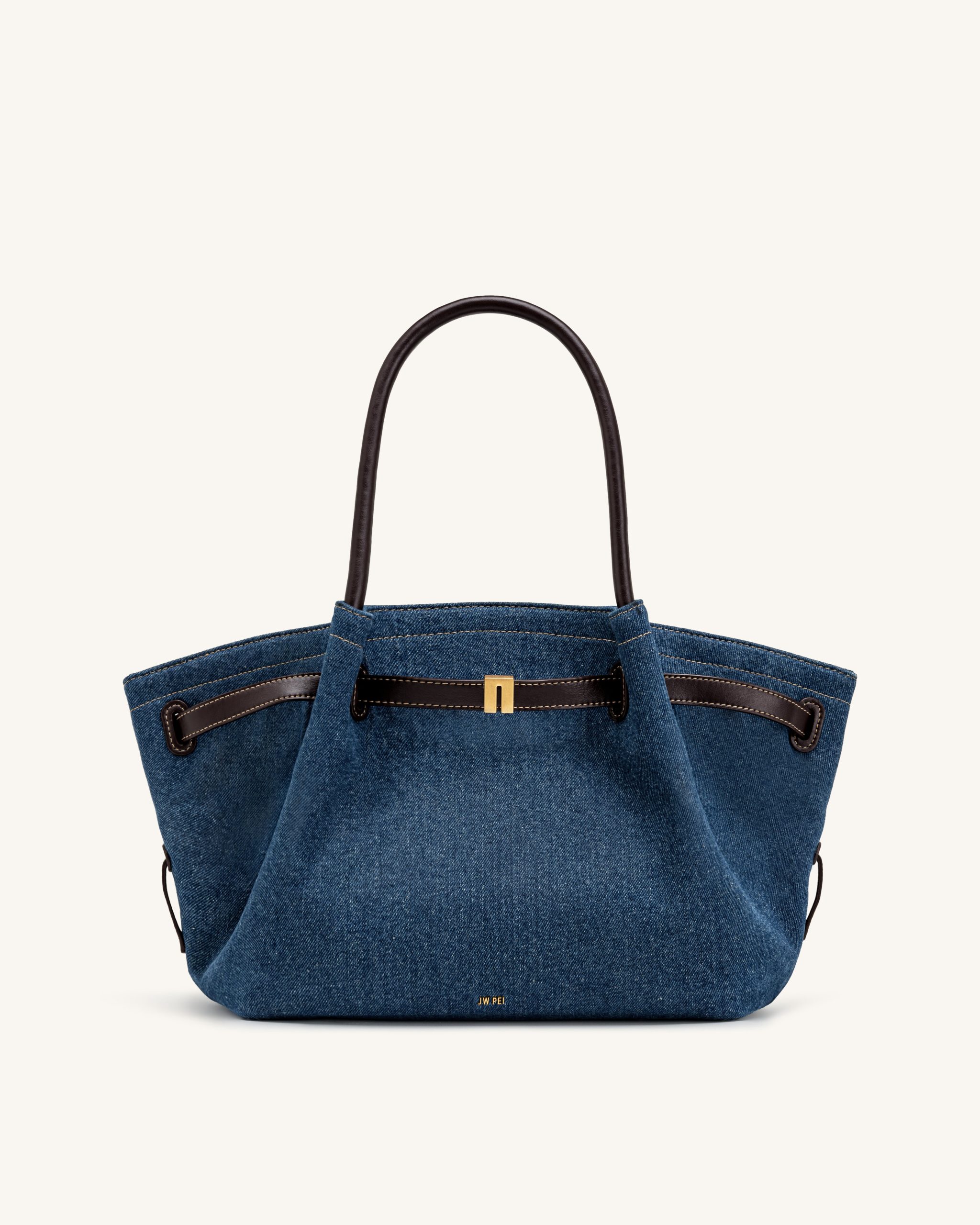 Hana Medium Denim Tote Bag - Blue Denim - Image 2
