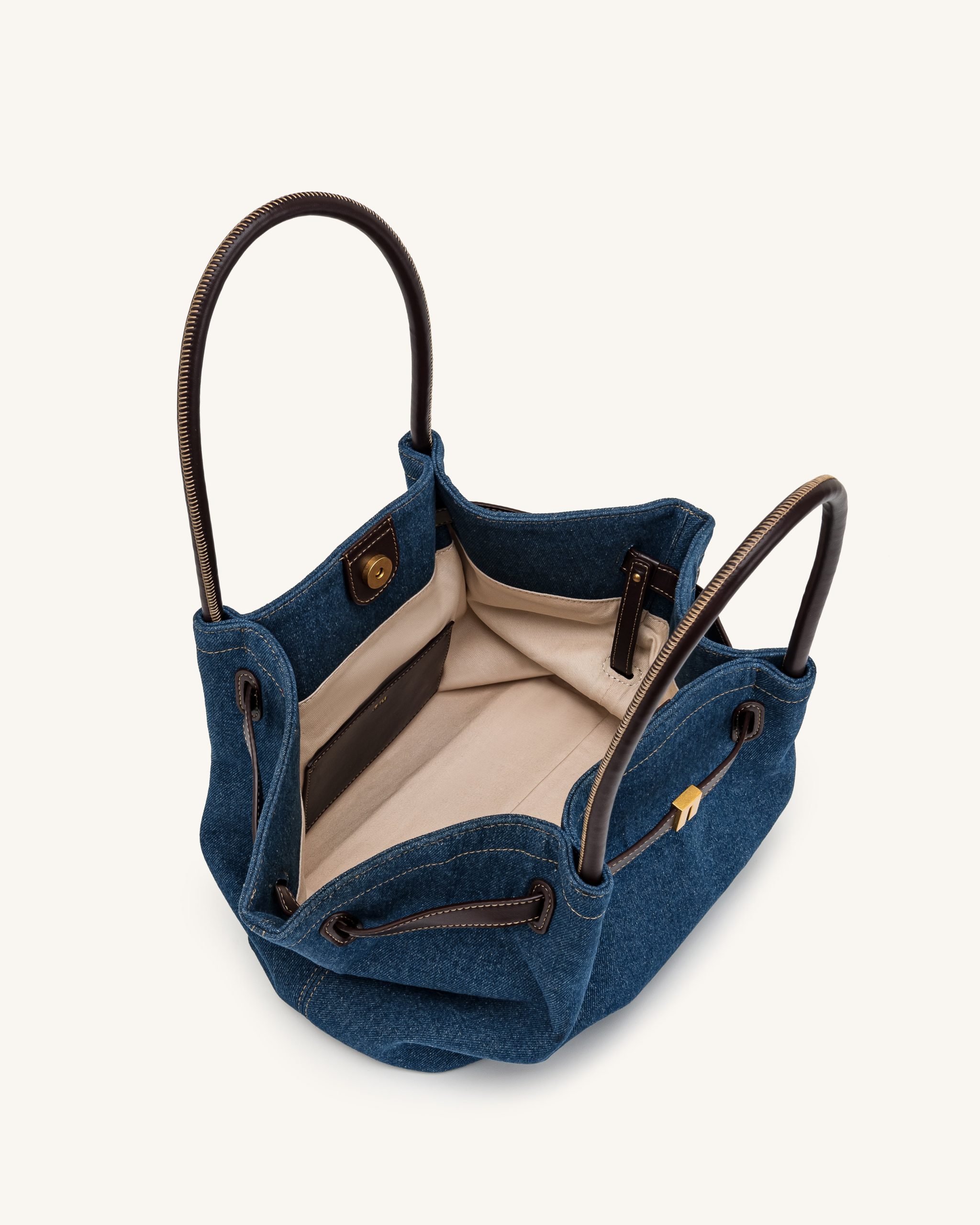 Hana Medium Denim Tote Bag - Blue Denim - Image 5