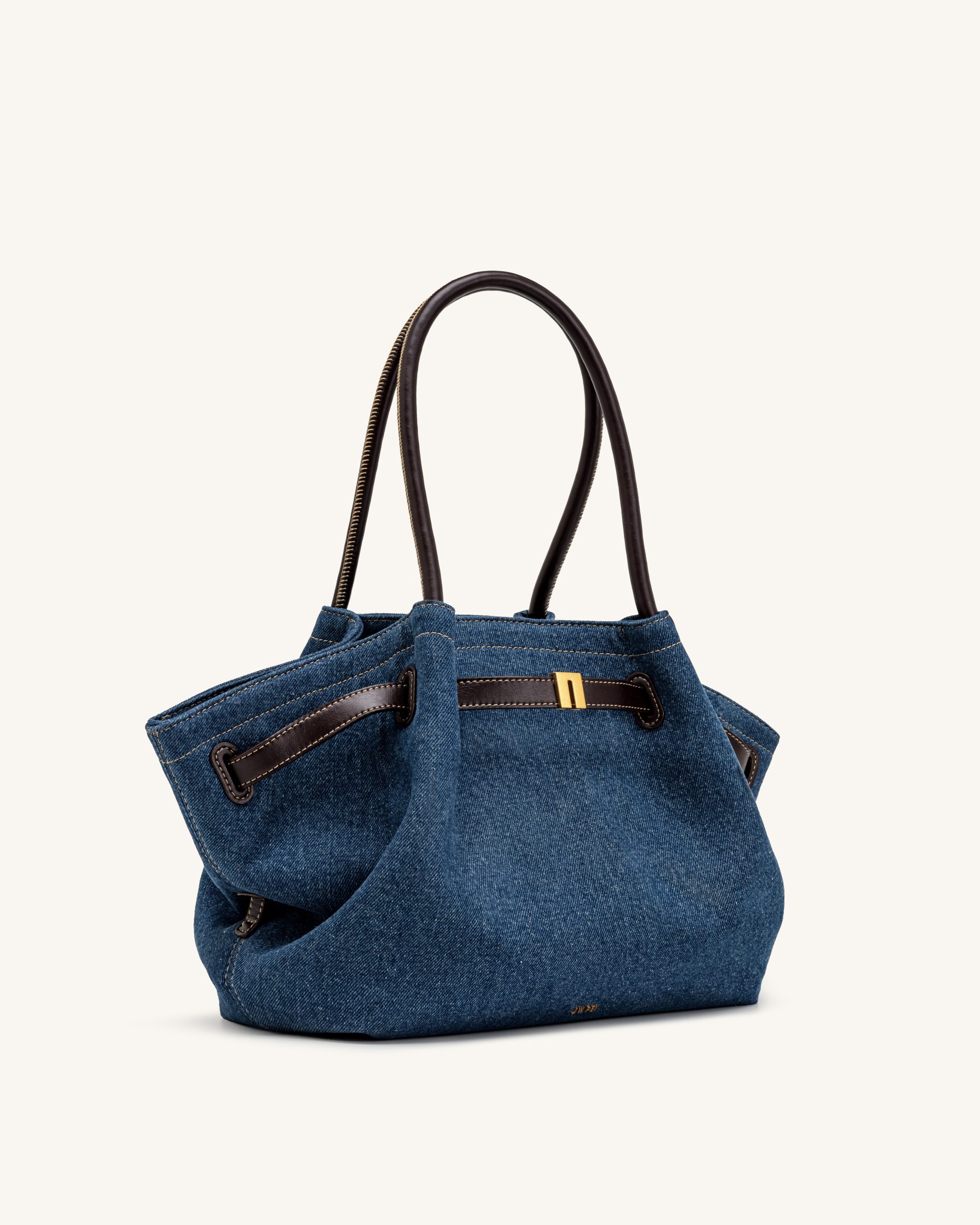 Hana Medium Denim Tote Bag - Blue Denim - Image 3