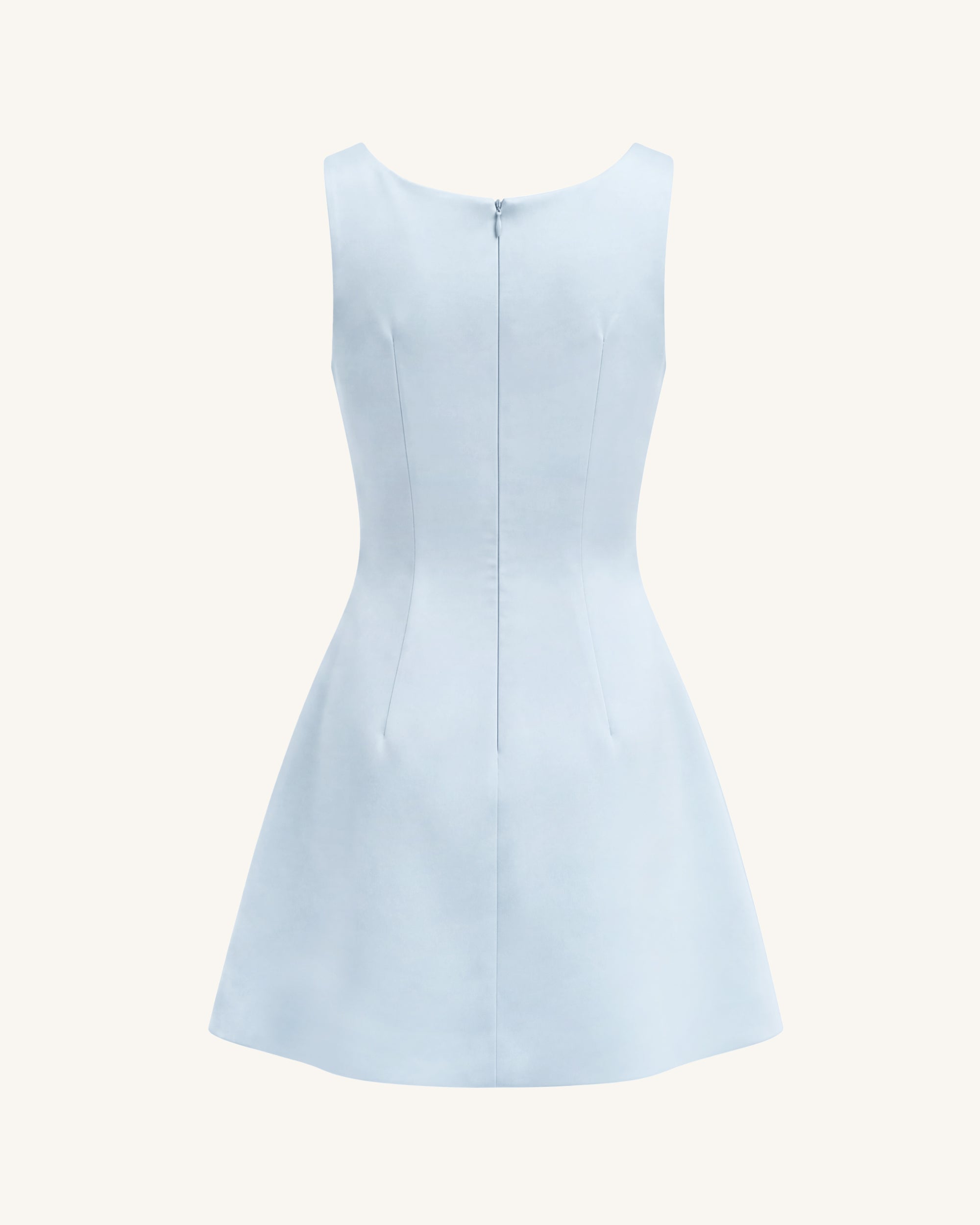 Lily Floral Print Sleeveless A-Line Mini Dress - Light Blue - Image 4