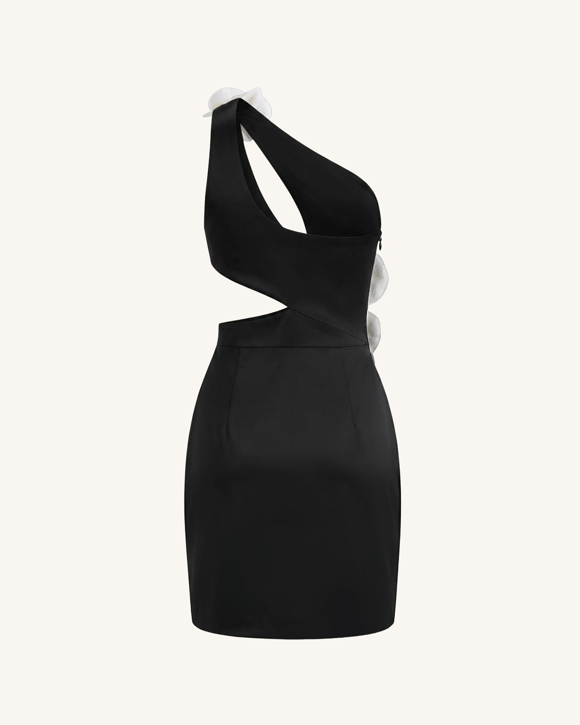 Orchid Embellished Cutout Mini Dress - Black - Image 4
