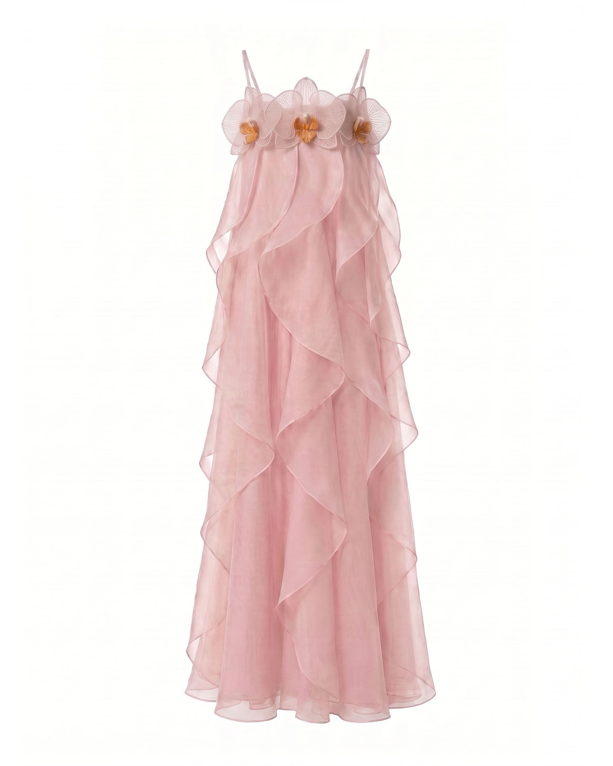 Orchid Embroidered Organza Maxi Dress - Blush Pink - Image 3