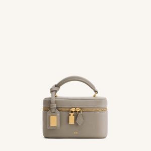 Cleo Box Shape Top Handle Bag - Taupe