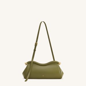 Naomi Curved Shoulder Bag - Olive Green