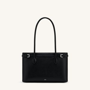 Camille Buckle Strap Tote Bag - Black