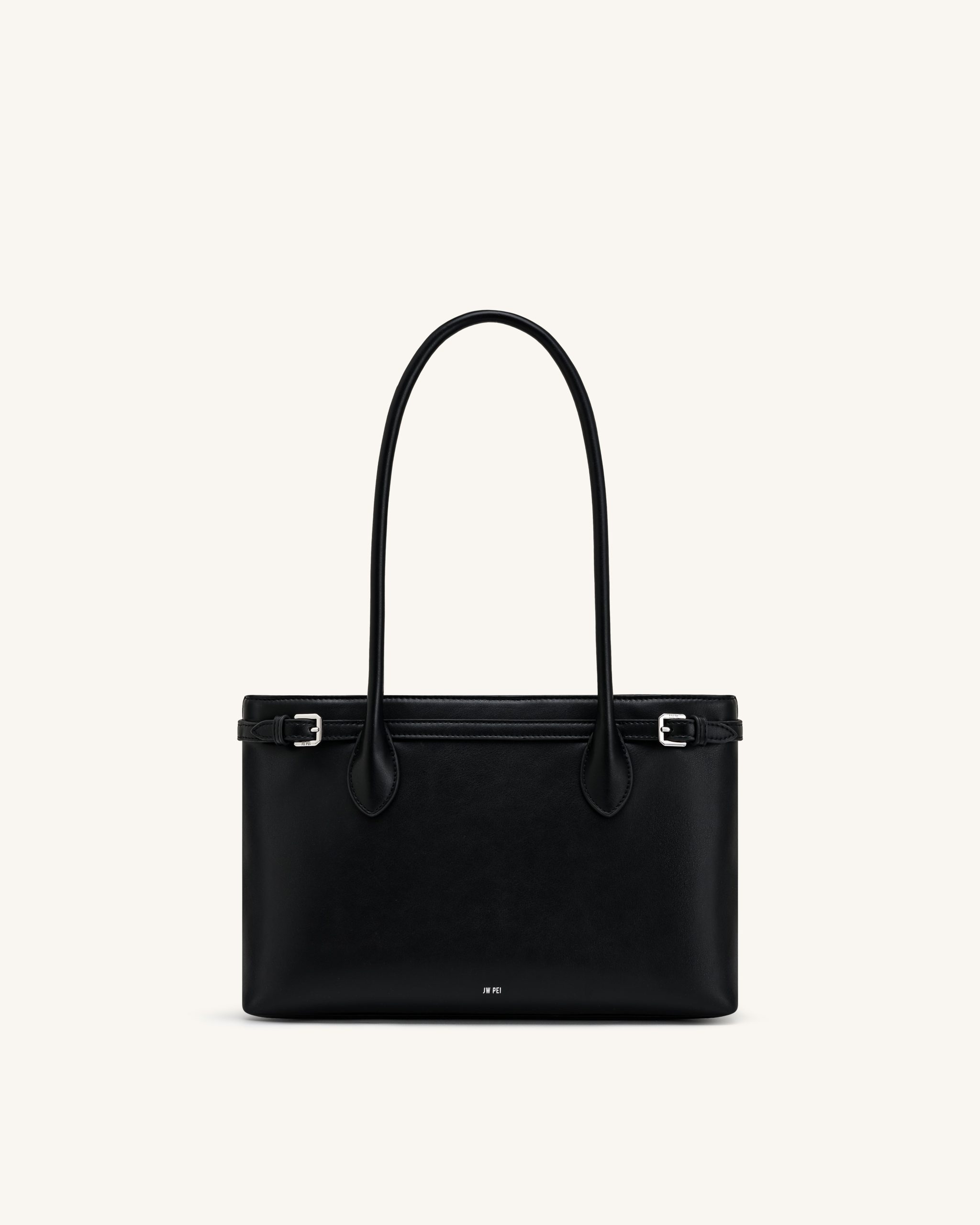 Camille Buckle Strap Tote Bag - Black