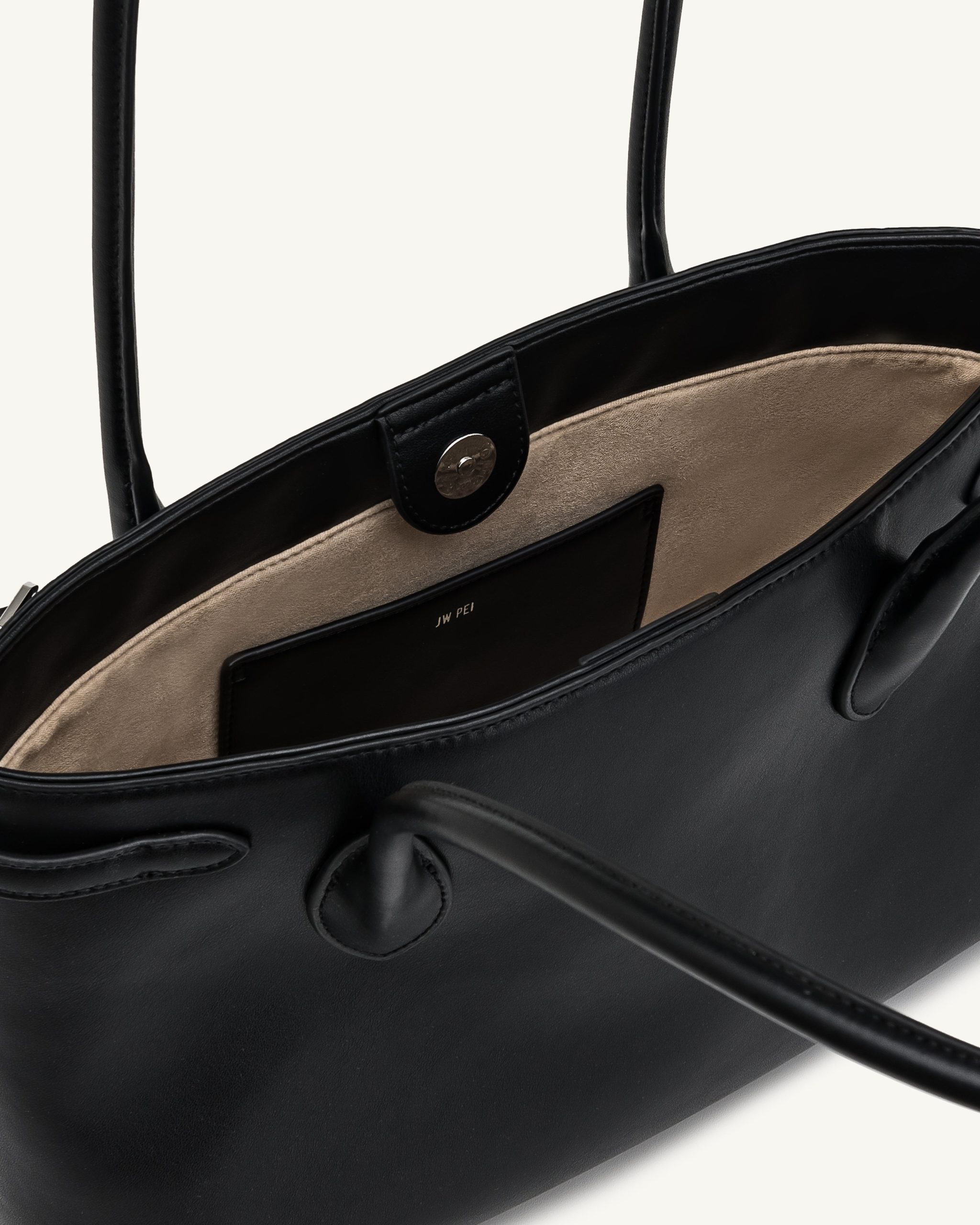 Camille Buckle Strap Tote Bag - Black - Image 4