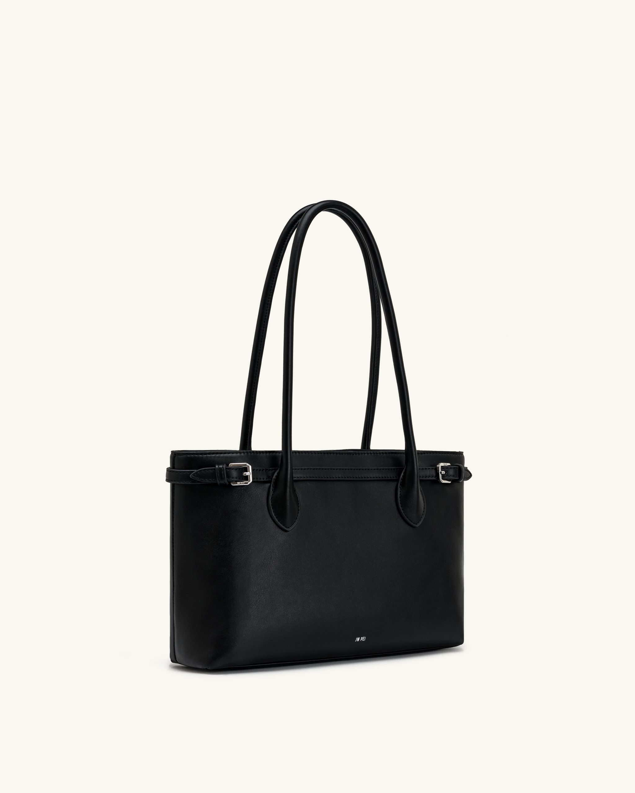 Camille Buckle Strap Tote Bag - Black - Image 2