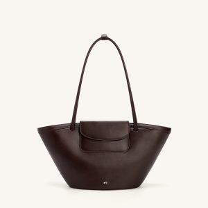 Corinne Pocket Tote Bag - Dark Brown
