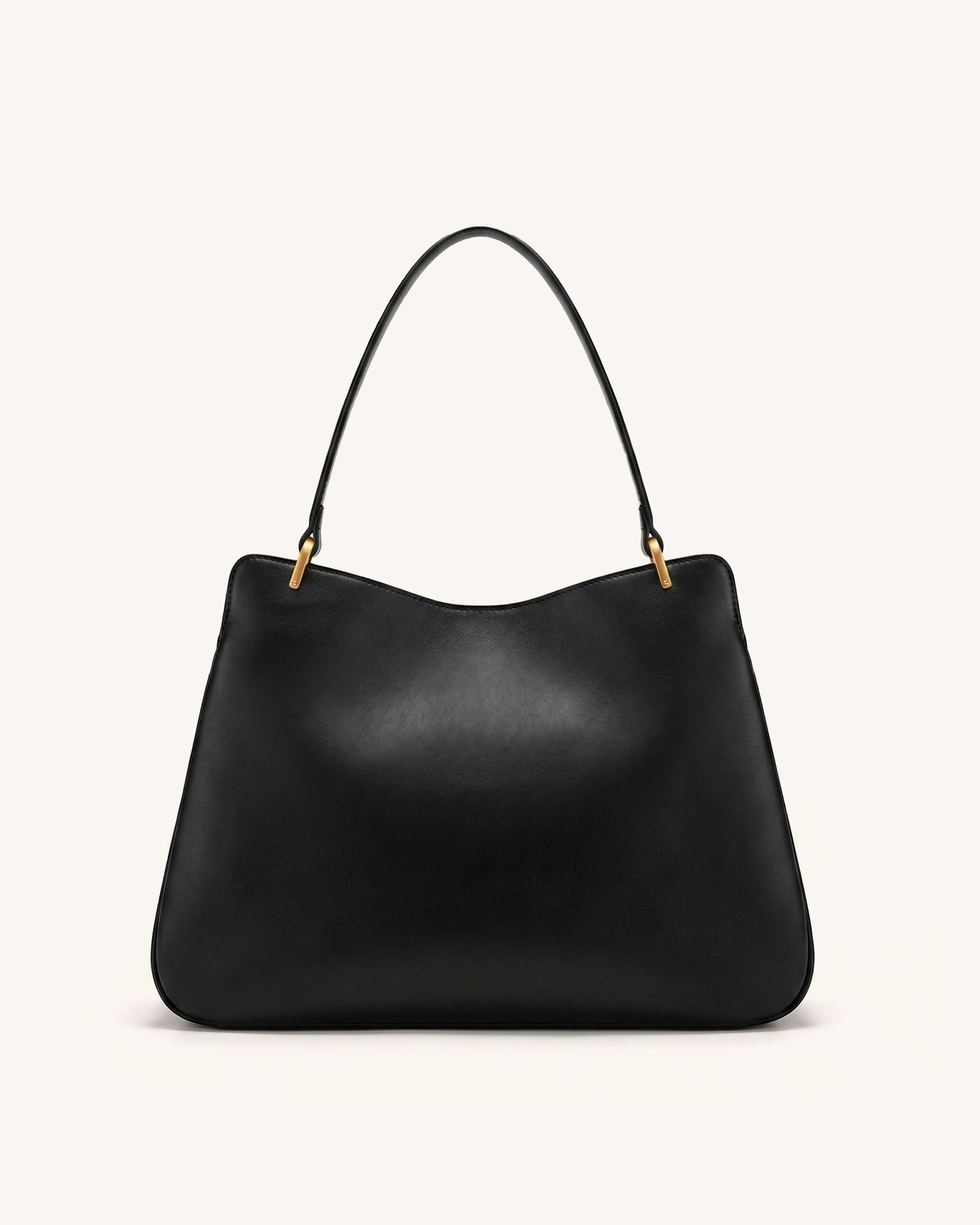 Lucia Turn-Lock Shoulder Bag - Black - Image 3