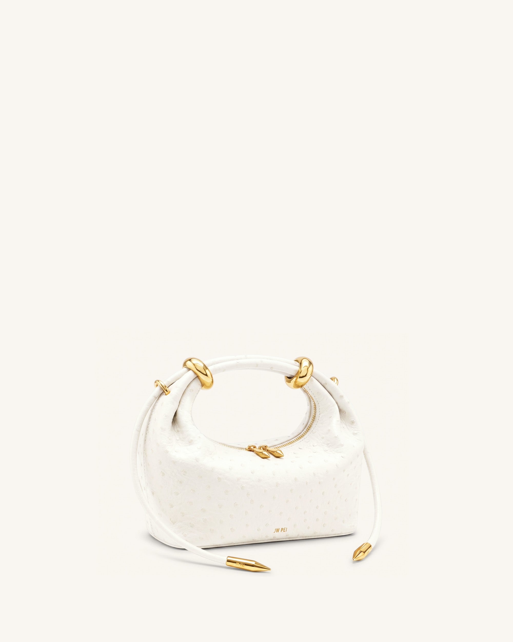 Ellie Metal Ring Embellished Top Handle Bag - Off White - Image 2