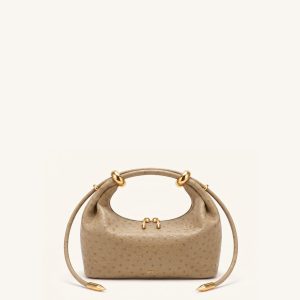 Ellie Metal Ring Embellished Top Handle Bag - Brown Apricot