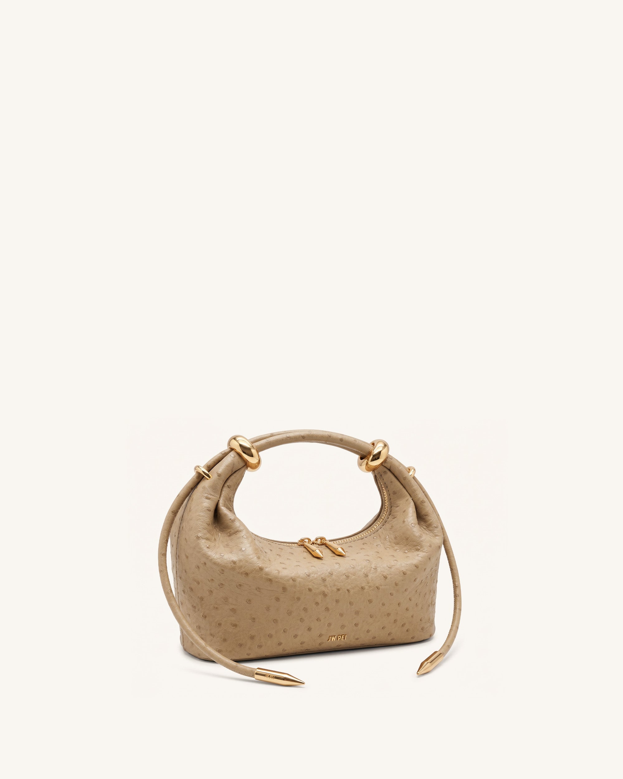 Ellie Metal Ring Embellished Top Handle Bag - Brown Apricot - Image 2
