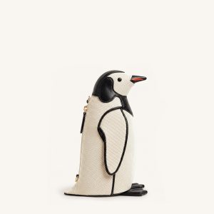 Pia Penguin Crossbody Bag - Black Canvas