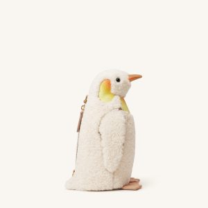 Pia Penguin Faux Fur Crossbody Bag - Off White