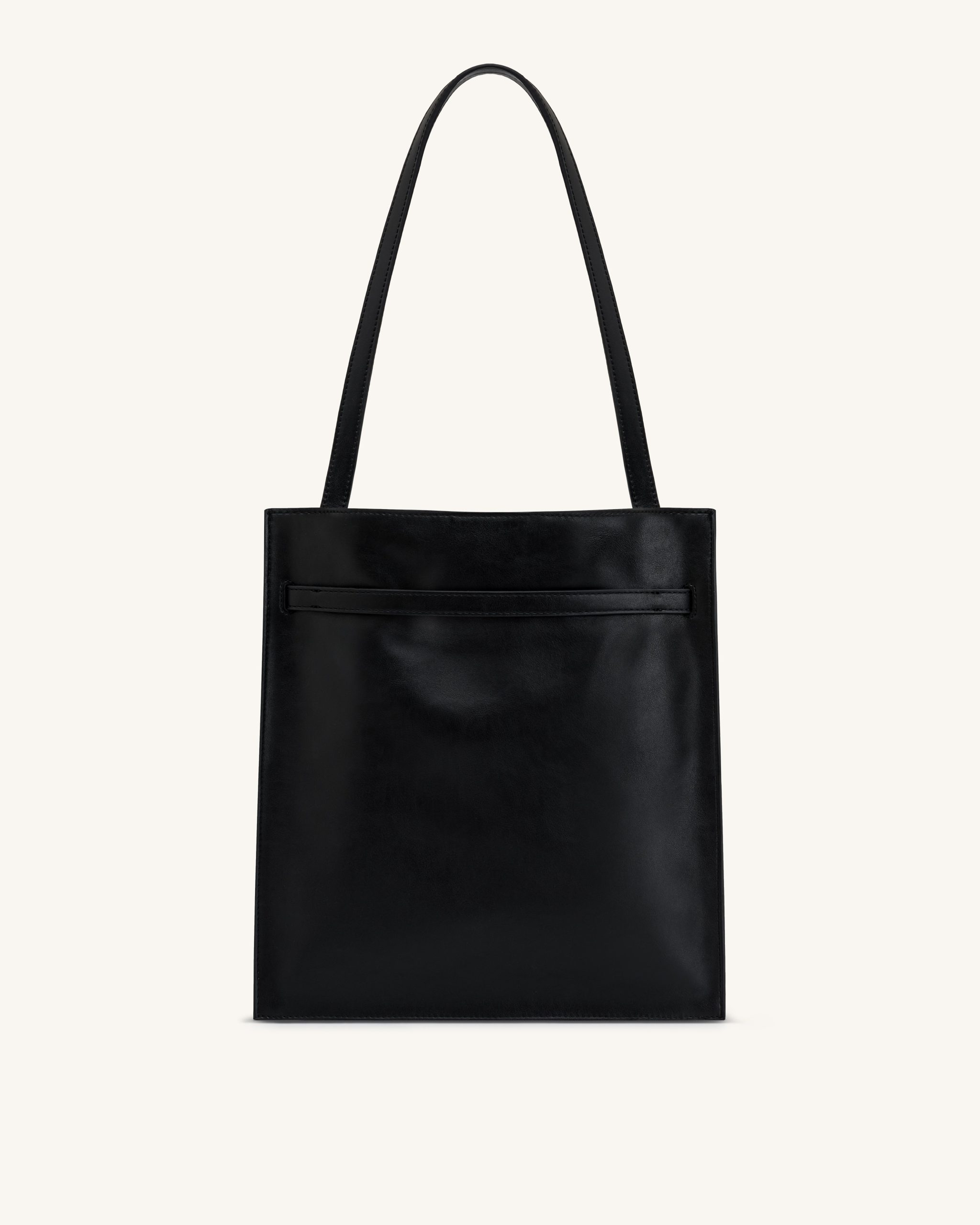 Noelle Belted Tote Bag - Black - Image 3