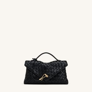 Celeste Woven Envelope Bag - Black