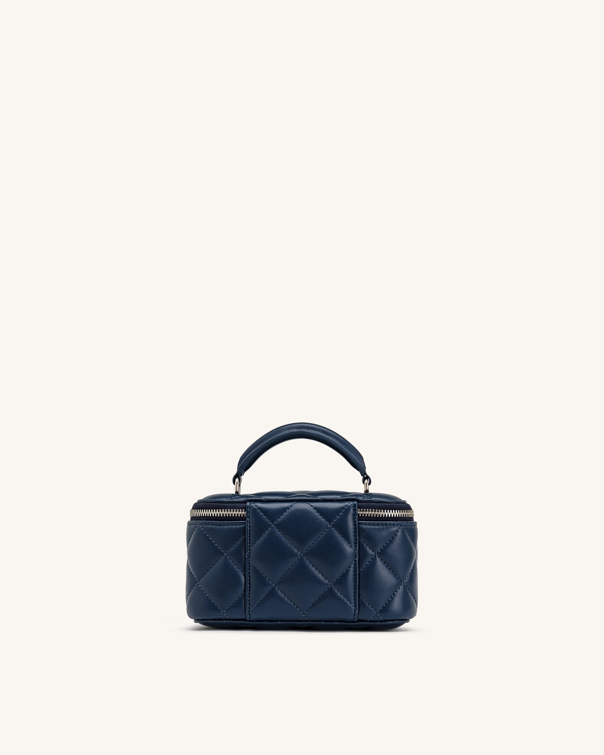 Vivienne Quilted Vanity Top Handle Bag - Navy - Image 3