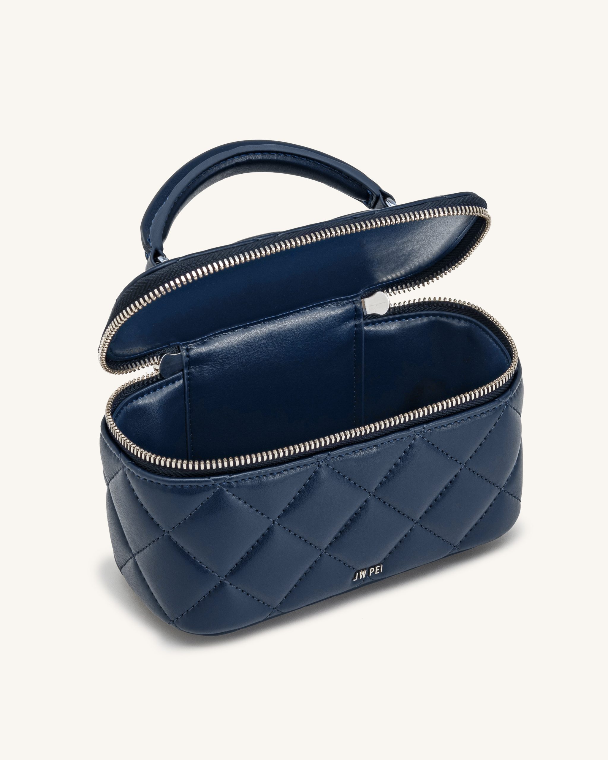 Vivienne Quilted Vanity Top Handle Bag - Navy - Image 4