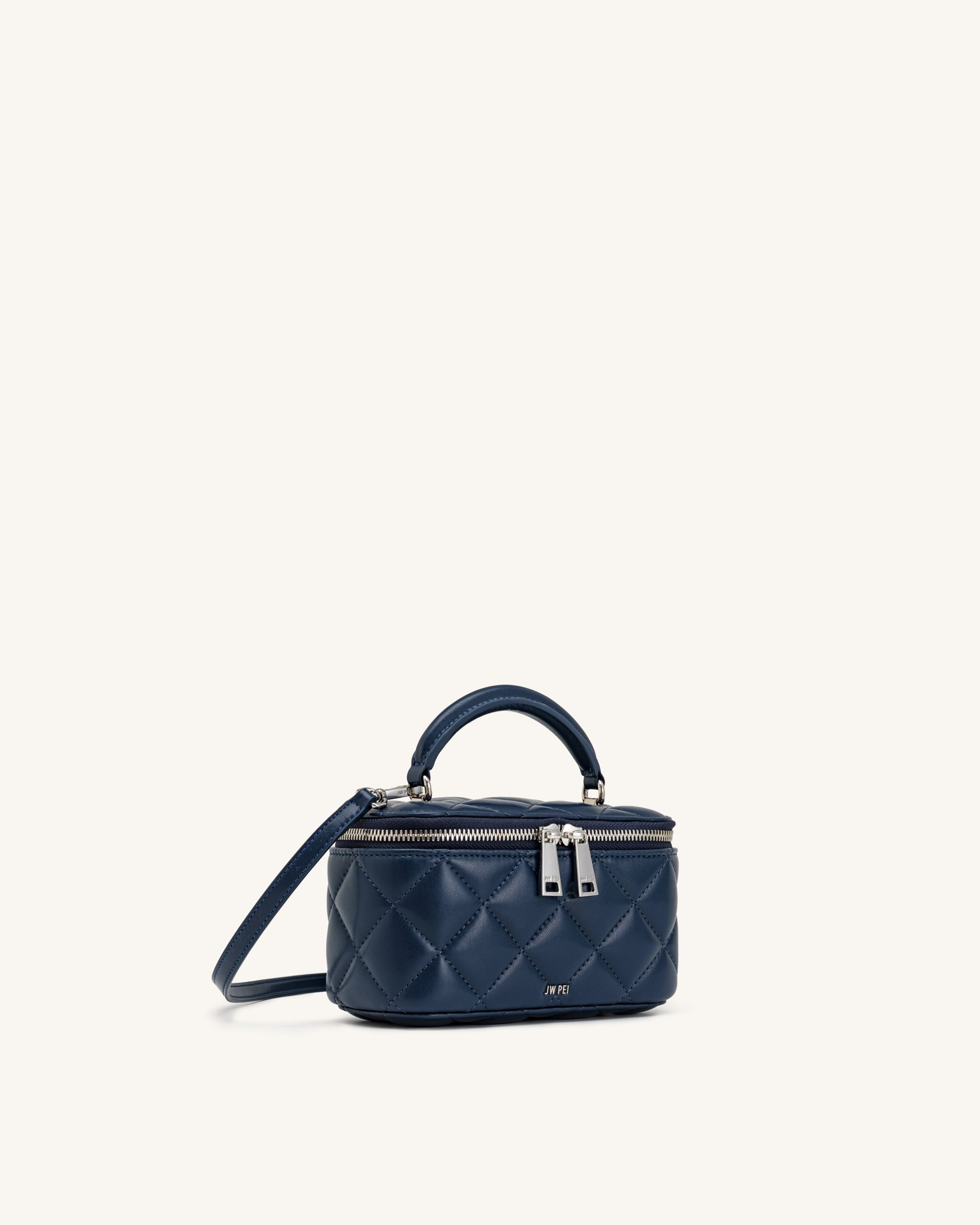 Vivienne Quilted Vanity Top Handle Bag - Navy - Image 2