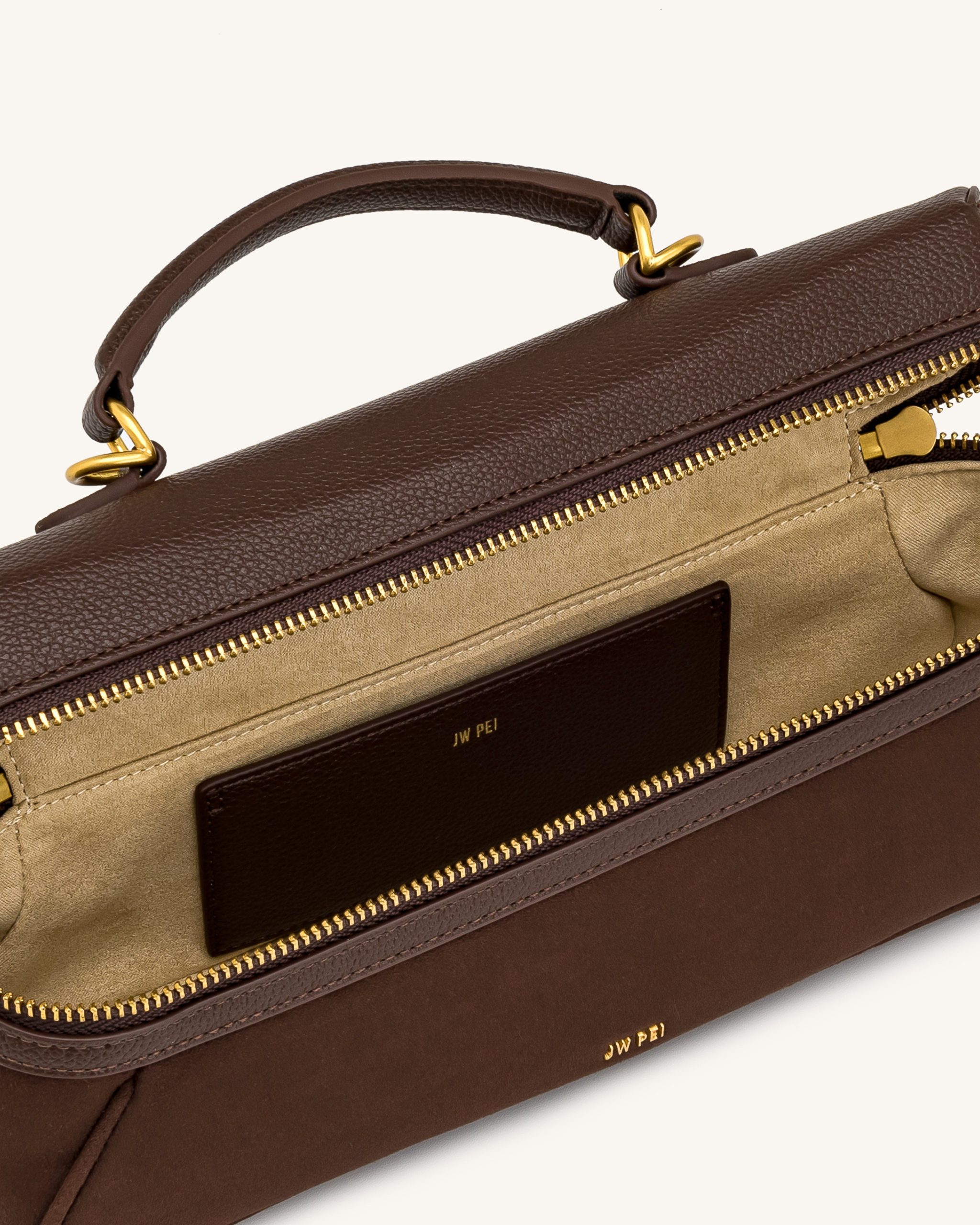 Cleo Faux Suede Vanity Bag - Dark Brown - Image 4