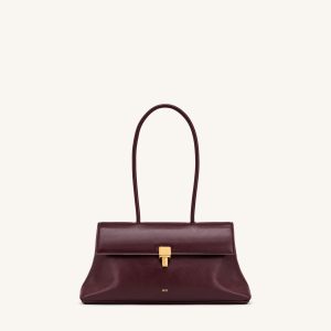 Selene Lock Flap Shoulder Bag - Burgundy