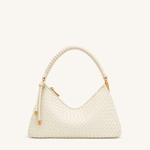 Lorena Woven Shoulder Bag - Ivory