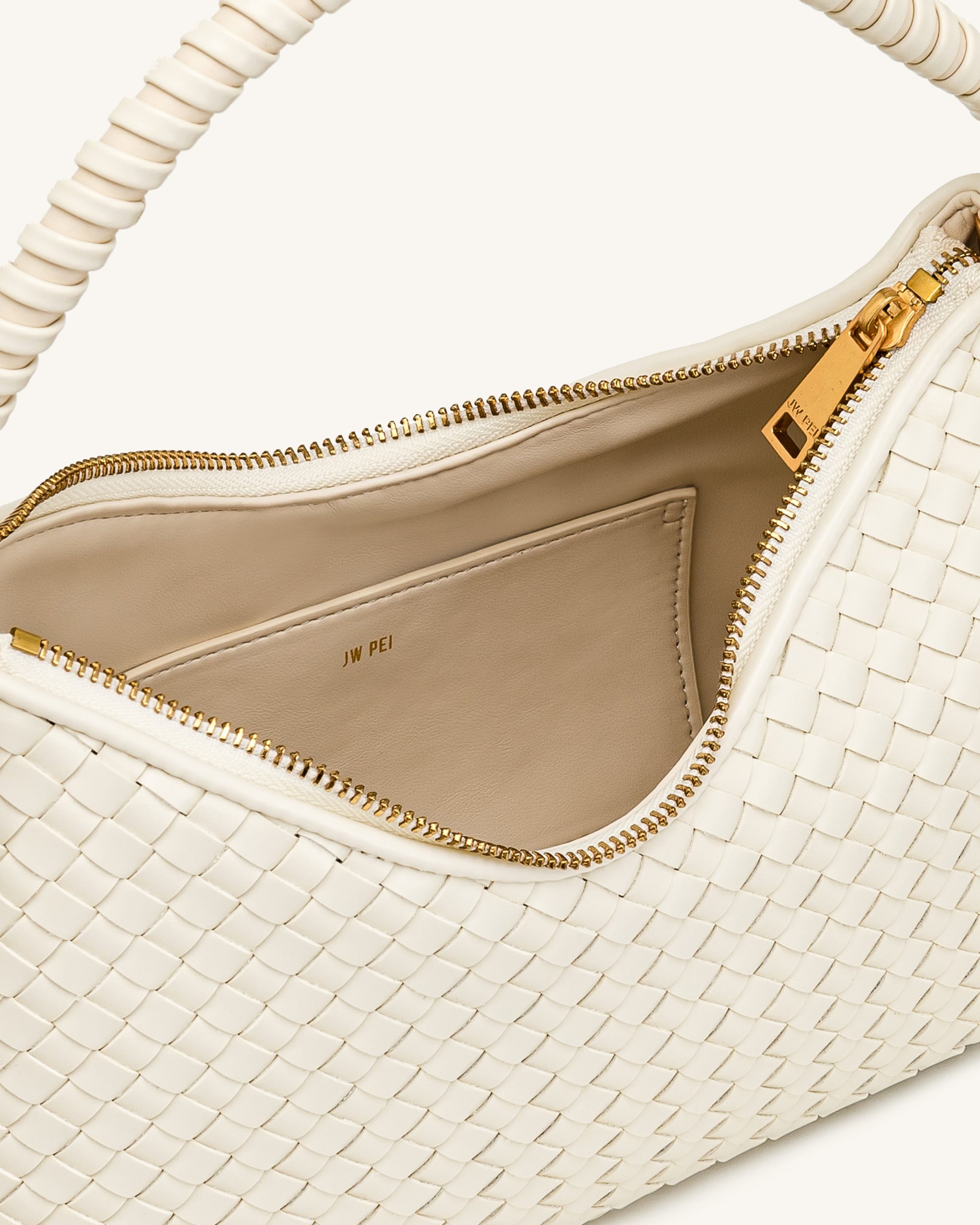 Lorena Woven Shoulder Bag - Ivory - Image 4