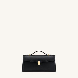 Delphine Saffiano Top Handle Bag - Black