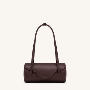 Solenne Barrel Shoulder Bag - Dark Brown